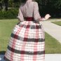 Striking Vintage Long Formal in Pink/Charcoal Plaid/Check Taffeta Combo, Unique Great Design