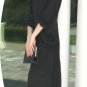 Vintage Miss 5'4" Black Crepe Daytime Dress w/Elegant Side Drape, Lovely Lines