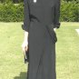 Vintage Miss 5'4" Black Crepe Daytime Dress w/Elegant Side Drape, Lovely Lines
