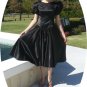Timeless Vintage: Black Satin Dancing Dress with Stunning White Bows for Accents, Party Ready!