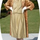 Vintage Peach/Gold Brocade Evening Coat: Elegant Style for Special Occasions