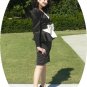 Drama in Black & White:  Vintage Peau de Soie Evening Suit, Great Waist Details, Rhinestone Accent