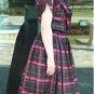 1940's Emma Domb Hot Pink/Black Taffeta Plaid 2Pc Evening Gown: Vintage Style, Classic Beauty