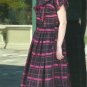1940's Emma Domb Hot Pink/Black Taffeta Plaid 2Pc Evening Gown: Vintage Style, Classic Beauty