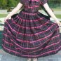 1940's Emma Domb Hot Pink/Black Taffeta Plaid 2Pc Evening Gown: Vintage Style, Classic Beauty