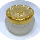 Estee Lauder Vintage Frosted Powder Jar, Gold Tone Cherub Top, Desirable Piece, EUC