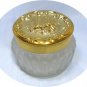 Estee Lauder Vintage Frosted Powder Jar, Gold Tone Cherub Top, Desirable Piece, EUC