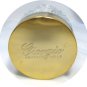 Vintage Giorgio Powder Jar: Gold Tone Lid with Black Side Striping, Clear Glass Base