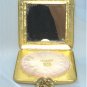 Vintage Brushed Gold Tone Avon Powder Compact w/Rhinestone Circle Clasp, Lovely Piece