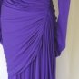 Knockout Design! Stunning Color! Tadashi Shoji Royal Purple Draped Dress w/Sequin Accent
