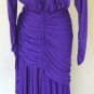 Knockout Design! Stunning Color! Tadashi Shoji Royal Purple Draped Dress w/Sequin Accent