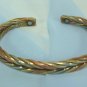 *Tri-Color Copper, Brass, G. Silver Bracelet by Sergio Lub w/Magnets, "Autumn Wheat", Almost New