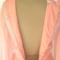 Scrumptuous Vintage Jack Bryan Coral Chiffon Long Dress w/Silver & Crystal Sequins/Beading
