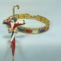 *Show Your Colors! Red, White & Blue! Cute Vintage Bracelet/ Parasol Pin for the 4th or Any Time!