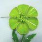 *Lime Cooler? Pink Polka Dots? Perky Vintage Metal Flower Pin/Brooch for Summer Fun