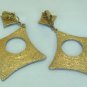 *Cool Look "Art" Vintage Clipon Earrings: Great Modern Diamond Shapes in Blue