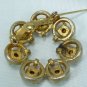 *Pretty Peridot! Dainty Vintage Brooch/Pin of Textured Goldtoned Circles Centered w/Rhinestones
