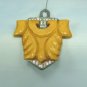 *Vintage Bakelite Dress Clip:  Carved Design Done in Butterscotch Trimmed with Rhinestones