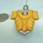 *Vintage Bakelite Dress Clip:  Carved Design Done in Butterscotch Trimmed with Rhinestones