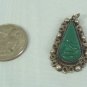 Vintage Sterling Silver Pendant: Unidentified Mark, Bezel Set Face/Mask Done in Mexican Onyx/Jade