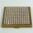 Vintage Rhinestone-topped Goldtone Compact:  Sparkling Accessory