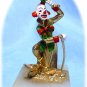 High-stepping Vintage Clown Figurine by JuDi, 24K Gold Embellished, Marble Base