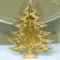 Vintage Brooks Christmas Tree Brooch/Pin: Goldtoned with Bright Multicolor Rhinestones