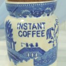 Vintage Blue Willow Pattern "Instant Coffee" Canister, Marked Japan