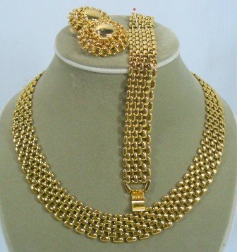 Goldtone Premier Necklace, Bracelet, & Earrings, Classic Design