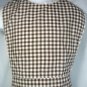 Very Vintage Brown/White Checked Cotton Bib Apron, White RickRack Trim