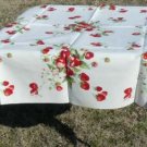 Vintage Wilendur Strawberries Full-size 54" Square Tablecloth, Great Condition