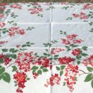 Bright Bouquets of Red, Peach, and White Lilacs Frame 51" Square Vintage Tablecloth