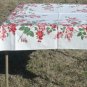 Bright Bouquets of Red, Peach, and White Lilacs Frame 51" Square Vintage Tablecloth