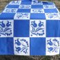 Striking Vintage WilendureTablecloth in Royal Blue/White in Great "Delft" Pattern, 44x52