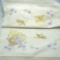 Off-White Dresser Scarf/Runner Done in Delicate Embroidery, Butterflies and Violets