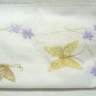 Off-White Dresser Scarf/Runner Done in Delicate Embroidery, Butterflies and Violets