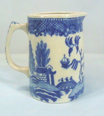 Blue Willow Medium Sized Vintage Pitcher, Unmarked