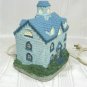 Lovely House in Light Blue Stone, Darker Tile Roof; for Christmas Village?