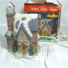 Winter Valley Church in Pink Brick and Stone, for Your Christmas Village