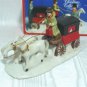 Brightly Painted Porcelain Coach with Two White Horses for Christmas Village