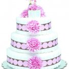 pink polka dot modern diaper cake