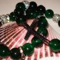 12 mm Green Emerald semi precious stone beaded bracelet