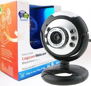 Logicam Webcam - Webcam with built-in MIC - LED lights, Plug and Play USB Web Camera