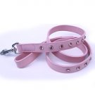Pink leather leash with pink Swarovski crystals