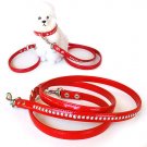 Red Rhinestone Enamel Dog Leash