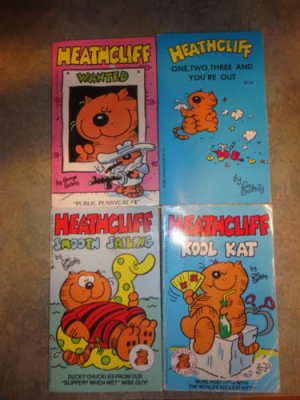 4 HeathCliff antique rare books!! Plus 4 bonus Garfield books! Vintage!!!