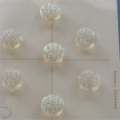 7 Tiny Vintage Glass Buttons with Aurora Borealis Luster