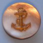 Brass Anchor on Gray Pearl Button, 7/8"