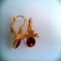 Gold and red ruby stone earrings, red earings, vintage inspired earings, golded earings