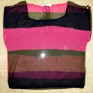 NEW Chiffon Stripe Drape Oversized T-Shirts Top